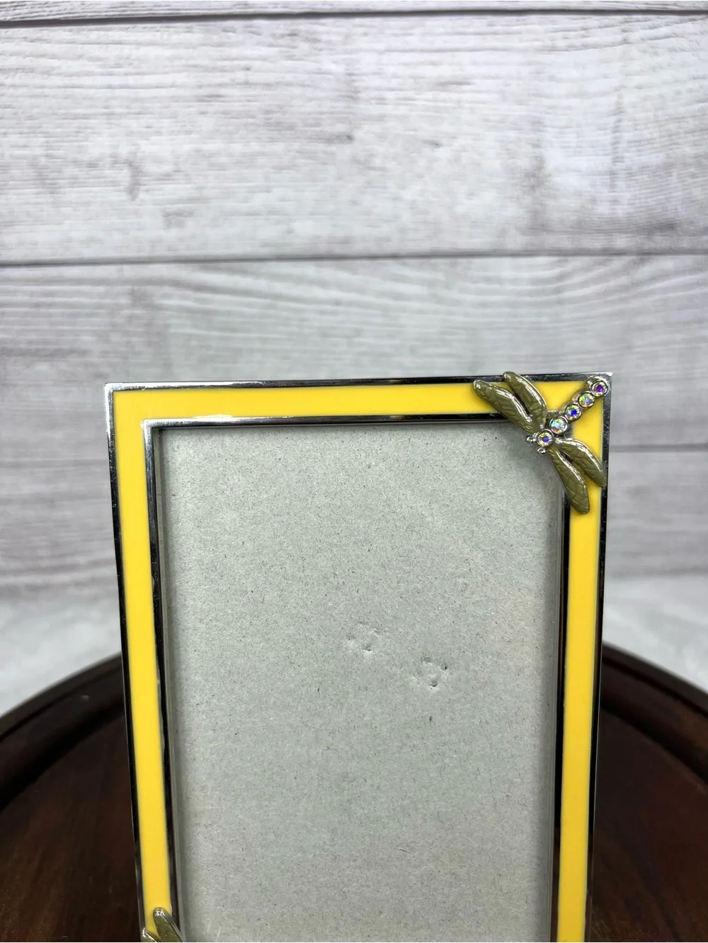 Dragonfly Yellow Enamel Elsal Inc Picture Frame 4x6 Vintage Y2K Cottagecore Boho